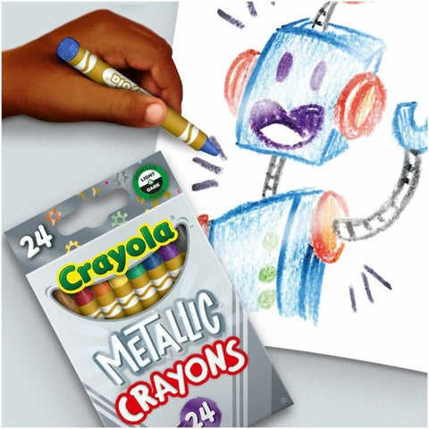 Crayola Metallic Crayons, Assorted, 24/Pack