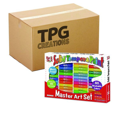 TPG Creations Kwik Stix Tempera Paint Set, 60 Assorted Colors, 60/Pack, 3 Packs/Carton