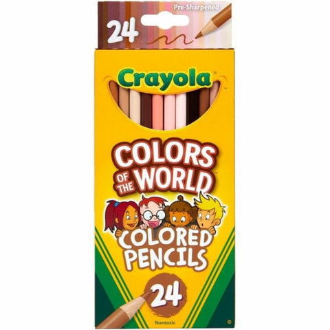 Crayola Color Of The World Colored Pencils, 3 mm, Assorted Colors, Pack Of 24 Pencils