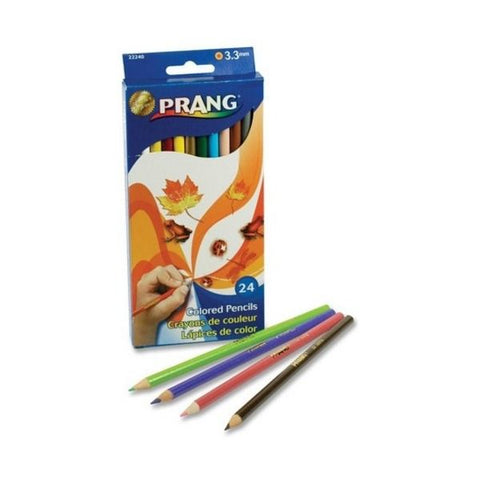 Prang Colored Pencil Sets, 3.3 mm, 2B, Assorted Lead and Barrel Colors, 24/Pack