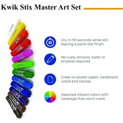 TPG Creations Kwik Stix Tempera Paint Set, 60 Assorted Colors, 60/Pack, 3 Packs/Carton