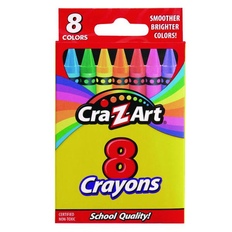 Cra-Z-Art Crayons, 8 Assorted Colors, 8/Pack