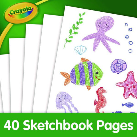 Crayola Animal Animations Wirebound Sketchpad, Unruled, Gold/Green Cover, 40 White 9 x 9 Sheets