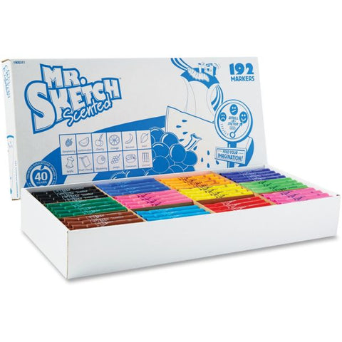 Mr. Sketch Scented Markers, Class Pack, Assorted Colors, Pack Of 192