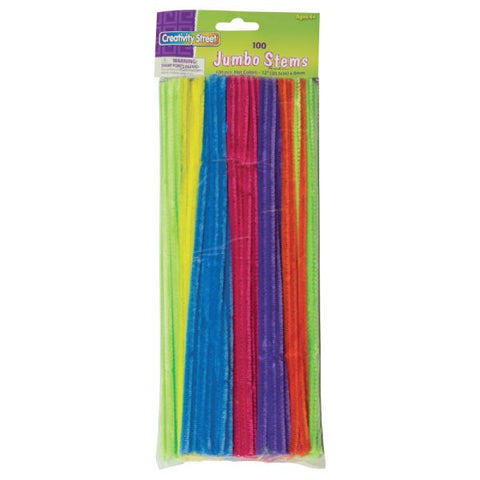 Creativity Street Jumbo Chenille Pipe Cleaners, 12" 1/4", Neon, Pack of 100