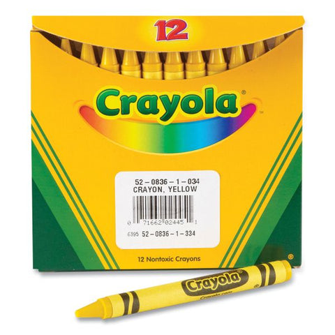 Crayola Bulk Crayons, Yellow, 12/Box