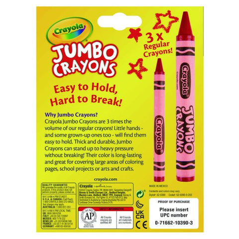 Crayola Jumbo Crayons, Assorted, 16/Box