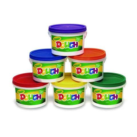 Crayola Modeling Dough Bucket, 3 lbs, Assorted Colors, 6 Buckets/Set