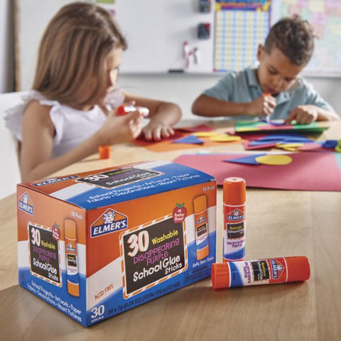 Elmer's Glue Stick Classroom Pack, Purple, Box Of 30