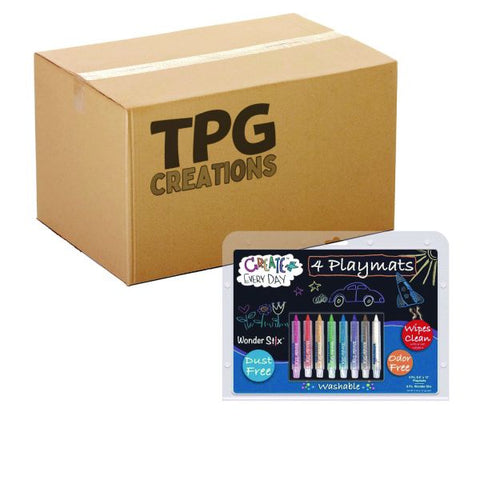 TPG Creations Wonder Stix Playmat Kit, 8 Assorted Pastel Wonderstix and 4 Playmats/Pack, 12 Packs/Carton