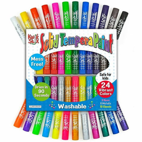 TPG Creations Kwik Stick Tempera Paint, 3.5", Assorted Colors, 24/Pack