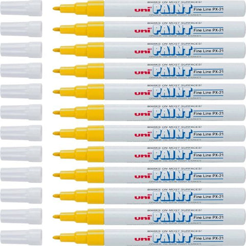 Fine Marker Point - Yellow Oil Based Ink - 1 Dozen