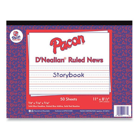 Pacon Multi-Program Picture Story Paper, 30 lb Bond Weight, 1/2" Long Rule, One-Sided, 8.5 x 11, 500/Pack