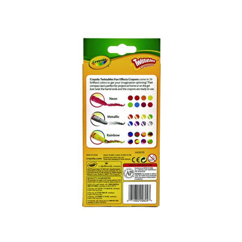 Crayola Twistables Mini Crayons, Fun Effects, Assorted, 24/Pack