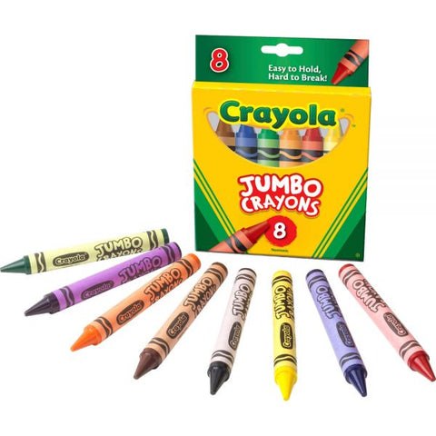 Crayola Jumbo Crayons, Assorted Colors, Box Of 8 Crayons