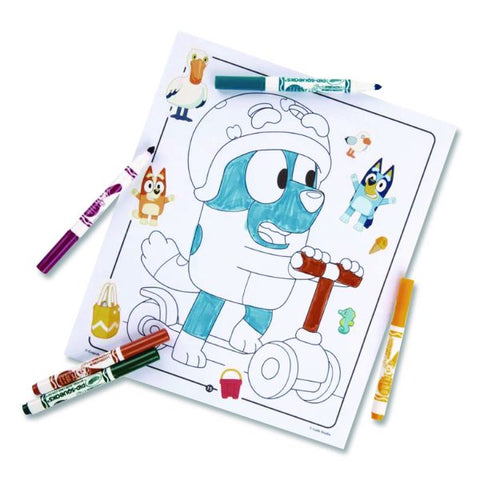 Crayola Bluey Color and Sticker Activity Set, (32) Coloring Sheets, (51) Stickers, (5) Pip-Squeaks Markers