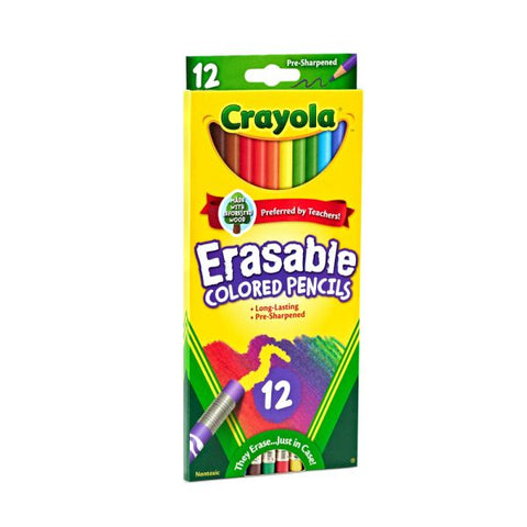 Crayola Erasable Colored Pencils, Pack Of 12 Pencils