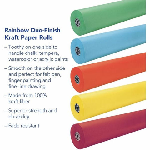 Pacon Rainbow Duo-Finish Kraft Paper Roll, 36" x 1000', Black