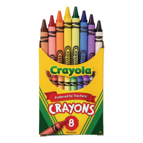 Crayola Standard Crayons, Assorted Colors, Box Of 8 Crayons