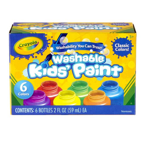 Crayola Washable Paint, 2 Oz, Pack Of 6