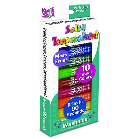 TPG Creations Kwik Stix Tempera Paint Set, 10 Assorted Jewel Tones Colors, 10/Pack, 12 Packs/Carton