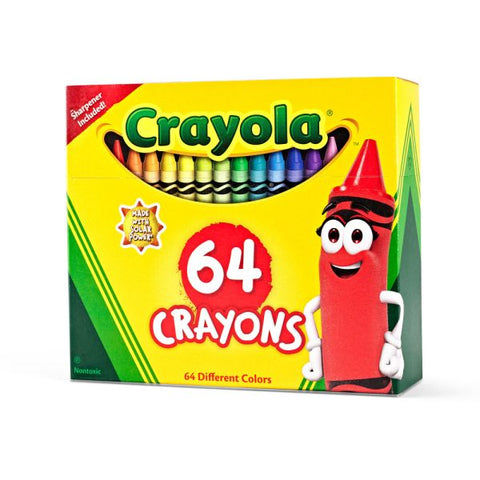 Crayola Standard Crayons With Built-In Sharpener, Assorted Colors, Box Of 64 Crayons