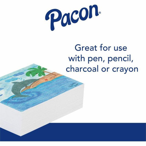 Pacon Plain White Newsprint Paper, 12" x 18", Pack Of 500 Sheets