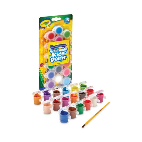 Crayola Washable Paint, 18 Assorted Colors, Interconnected 3 oz Cups