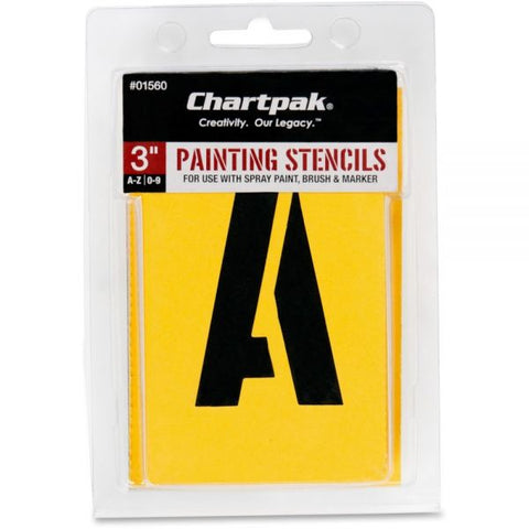 Chartpak Pickett Painting Stencils, Numbers/Letters, 3"