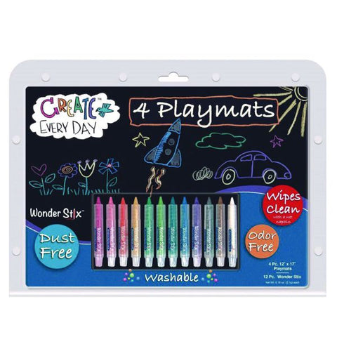 TPG Creations Wonder Stix Playmat Kit, 12 Assorted Pastel Wonderstix and 4 Playmats/Pack, 12 Packs/Carton