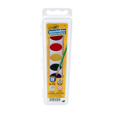 Crayola Washable Watercolor Set With Brush, Assorted Colors