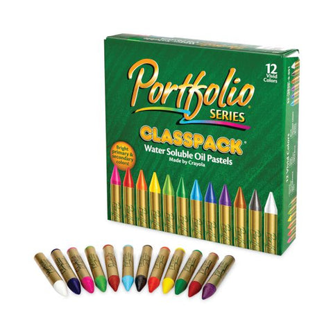 Crayola Portfolio Series Oil Pastels, 12 Assorted Colors, 300/Carton