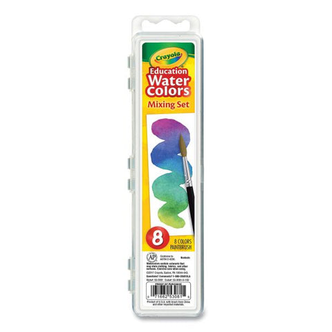 Crayola Watercolor Mixing Set, 7 Assorted Colors, Palette Tray