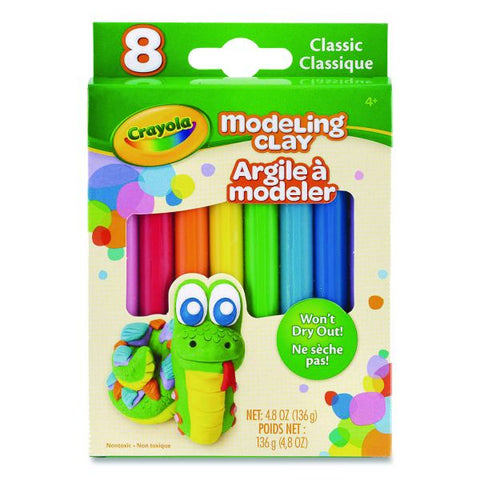 Crayola Modeling Clay Assortment, Blue/Green/Light Blue/Orange/Pink/Purple/Red/Yellow, 4.8 oz