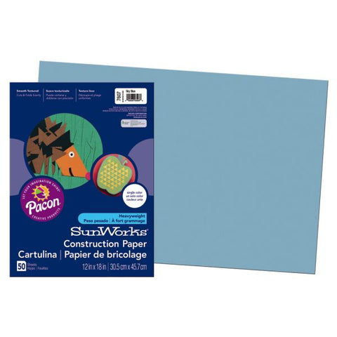 Prang Construction Paper, 12" x 18", Sky Blue, Pack Of 50