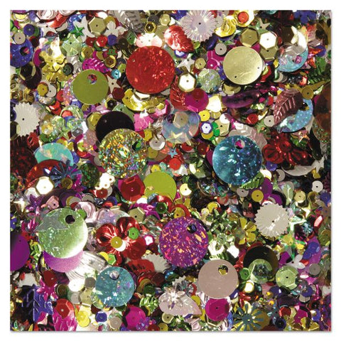 Creativity Street Sequins and Spangles, Assorted Metallic Colors, 4 oz/Pack