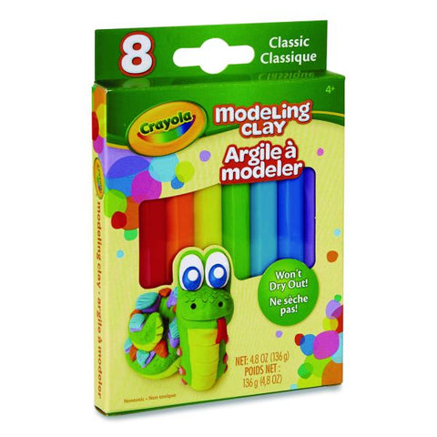 Crayola Modeling Clay Assortment, Blue/Green/Light Blue/Orange/Pink/Purple/Red/Yellow, 4.8 oz