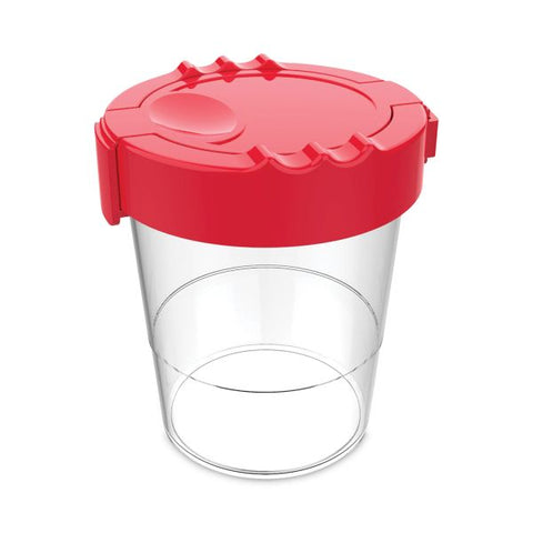 deflecto Antimicrobial No Spill Paint Cup, 3.46 w x 3.93 h, Red