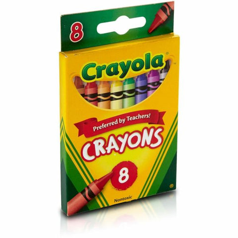 Crayola Standard Crayons, Assorted Colors, Box Of 8 Crayons