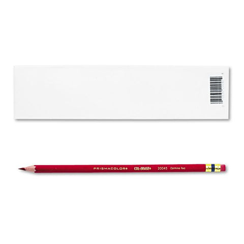 Prismacolor Col-Erase Erasable Color Pencils, Medium Point, Carmine Red, Box Of 12 Color Pencils