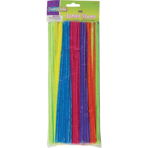 Creativity Street Jumbo Chenille Pipe Cleaners, 12" 1/4", Neon, Pack of 100