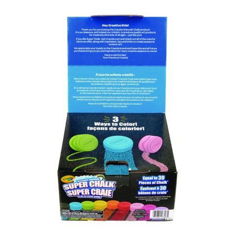 Crayola Super Chalk, 1" x 2.8" Diameter, 10 Assorted Colors, 10 Pucks/Box