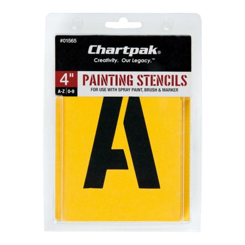 Chartpak Pickett Painting Stencils, Numbers/Letters, 4"