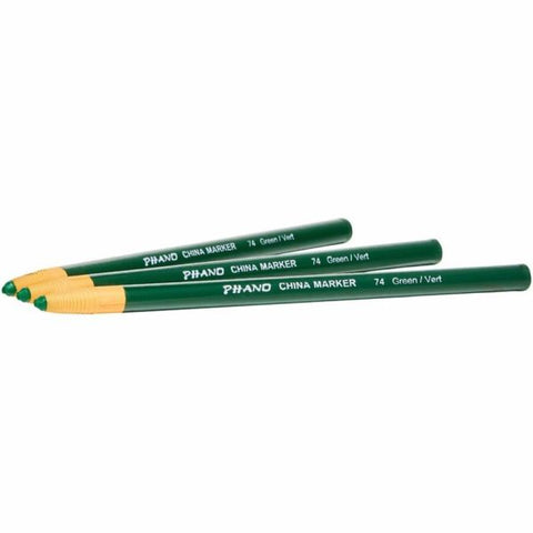 Dixon Phano China Markers, Green, Presharpened, Pack of 12