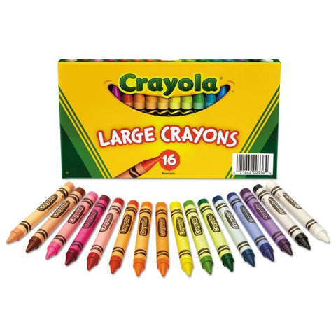 Crayola Crayons, Large, Assorted Colors, Box Of 16 Crayons