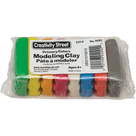 Chenille Kraft Modeling Clay Assortment, 220 Grams, Assorted Bright Colors, Pack Of 8 Blocks