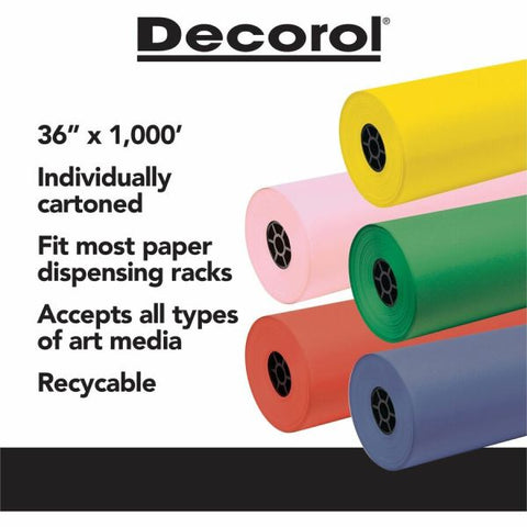 Pacon Decorol Flame-Retardant Paper Roll, 36" x 1000', Sky Blue