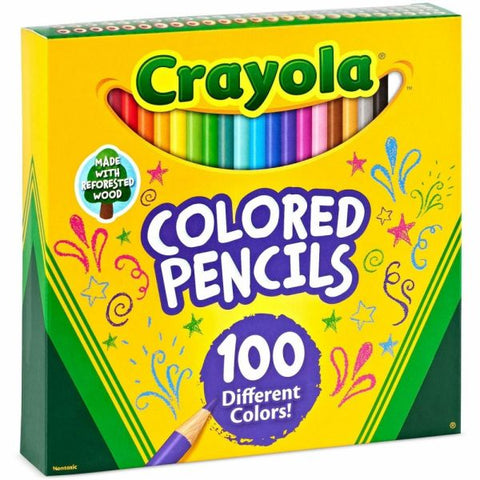 Crayola Colored Pencils, Assorted Colors, Set Of 100 Pencils