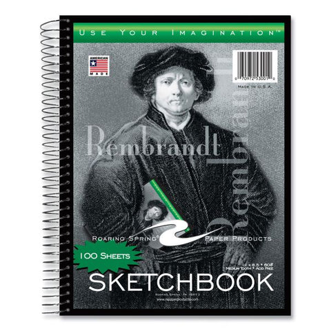 Roaring Spring Sketch Book, 60-lb Drawing Paper Stock, Rembrandt Photography Cover, (100) 11 x 8.5 Sheets, 12/Carton