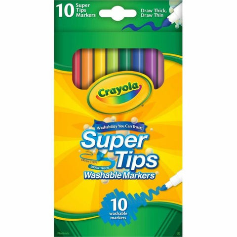 Crayola Super Tips 10-color Washable Markers - Assorted Ink - 10 / Set